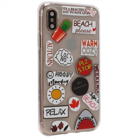 Защитний чохол для iPhone XS Max Stickers Series TPU, легкий, гнучкий, з приємною текстурою