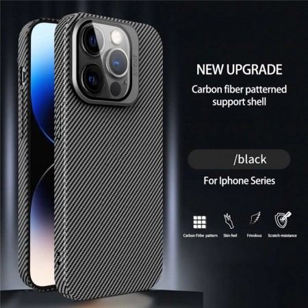 Захисний чохол для iPhone 15 Pro Max Camera Stand Carbon Case, чорний