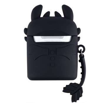 Захисний чохол для AirPods Emoji Series Dragon, чорний, силіконовий