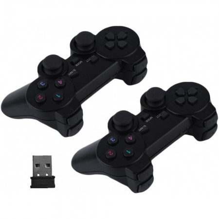 Набір бездротові геймпади джойстики Wireless Controller 1032, 2.4G, USB, 2 шт. в комплекті, чорний