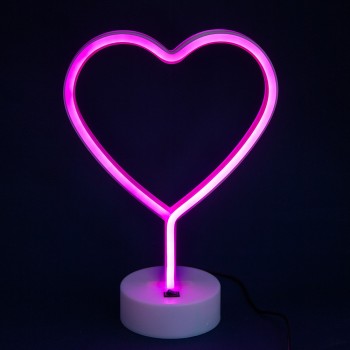 Нічний світильник Neon Lamp series Heart, рожевий