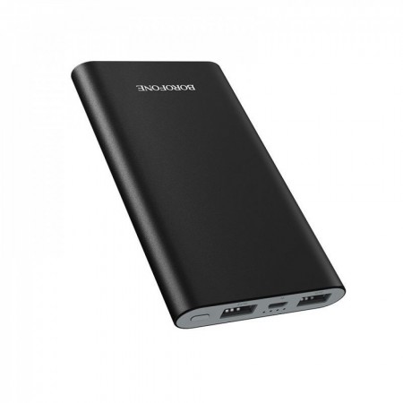 Power Bank 10000 mAh Borofone BT19 - Повербанк з індикатором рівня заряду, 2 виходу 2A, літій-полімерний акумулятор, ABS, алюмінієвий корпус, компактний розмір 122x69x14 мм, вага 178 г.