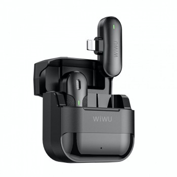 Бездротовий мікрофон Wiwu Wi-WM001 для телефону Lightning з активним шумозаглушенням, зарядним кейсом і 30 м дистанцією підключення