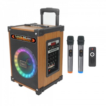 Bluetooth-колонка Hoco HA2 Wave з 2 бездротовими мікрофонами, Bluetooth 5.0, потужність 40 Вт, час роботи 7 годин Bluetooth-колонка Hoco HA2 Wave з 2 бездротовими мікрофонами, Bluetooth 5.0, потужність 40 Вт, час роботи 7 годин