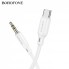 Кабель Aux to USB C Borofone BL18, 1 м, чорний, підтримка audio-output, висока якість передачі звуку