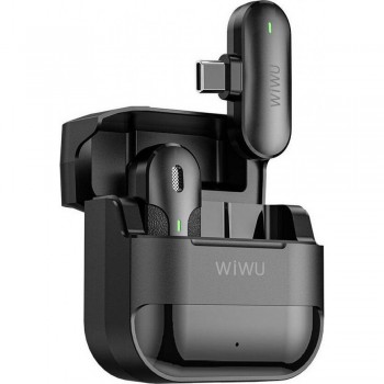 Бездротовий мікрофон Wiwu Wi-WM001 для телефону USB C з активним шумоподавленням, 25 мс затримкою, зарядним кейсом та дистанцією підключення 30 м