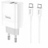 Зарядний пристрій Home Charger 20W PD QC3.0 з кабелем Type-C to Type-C 1м Hoco C80A – Швидка зарядка, 3.1А, Біле