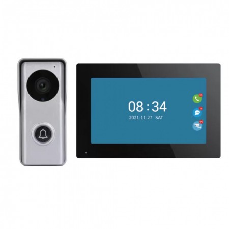 IP-камера відеодомофон Joneytech VD-IP06C+D7 з роздільною здатністю 1080P, кутом огляду 140°, підтримкою Wi-Fi, нічним баченням та функцією запису відео.