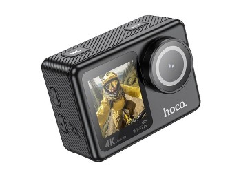 Екшн камера Hoco DV101 - 4K/30fps, 16 МП, сенсор Sony175, HDMI, WiFi, водонепроникність до 30 м, акум 900 мАг, розмір 60,3x43,3x31,5 мм, вага 58 г