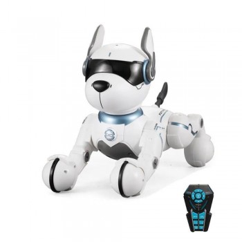Інтерактивна іграшка робот-собака JIAYI A001, голосове управління, програмовані трюки, біла