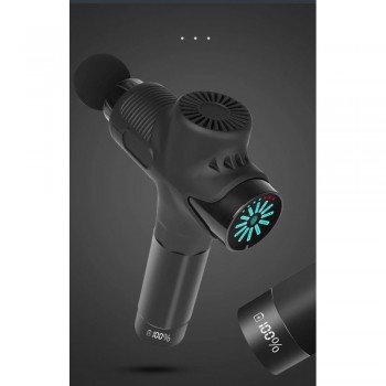 Портативний ручний масажер Fascial gun 8076, 12 рівнів, сенсорний екран