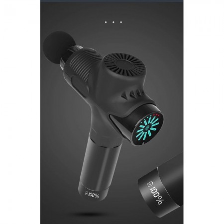 Портативный ручной массажер Fascial gun 8076, 12 уровней, сенсорный экран