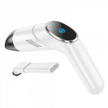 Портативний автомобільний пилосос Hoco ZP6 Speed, 55 Вт, 4000 мАг, 20 хвилин роботи, ємність 120 мл, вогнестійкий ПК, для сім'ї та автомобіля, білий