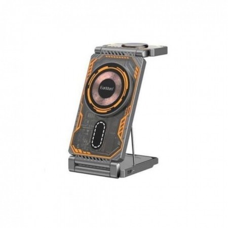 Бездротовий зарядний пристрій 3 в 1 для мобільного телефону та навушників Veron, магнітна сила N50, Type-C вхід, потужність 5W/10W/15W