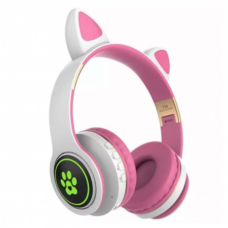 Навушники Bluetooth TUCCI T24 LED, білі, з підсвіткою, з вбудованим мікрофоном