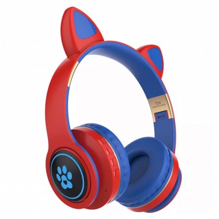 Навушники Bluetooth TUCCI T24 LED, червоні, з підсвіткою, безпровідні, з мікрофоном