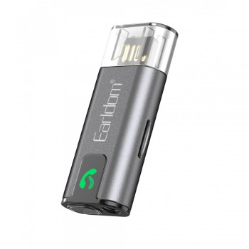 Bluetooth Audio Receiver Earldom ET-BR12 з алюмініевого сплаву та ABS, Bluetooth V5.3, USB та 3,5 мм входами, підтримка TF карти, 15 м дальність Bluetooth, дзвінки та відтворення музики