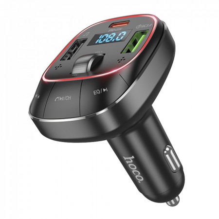 FM передатчик Hoco E76 Pole Bluetooth 5.0, 45W USB Type-C, QC3.0, черный
