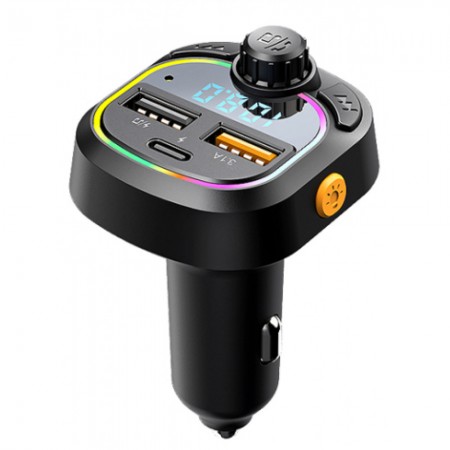 FM Модулятор MP3 Veron з підтримкою Bluetooth 5.0, USB виходами 5V 3.1A і 5V 1.0A, частота 87,5-108,0 МГц, робоче напруження 12-24 В.