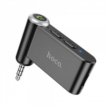 Bluetooth аудіо адаптер Hoco E58 — Black, 3,5 мм AUX вихід, Bluetooth 5.0, Hands Free мікрофон, компактний дизайн, до 8 годин роботи