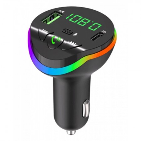 FM-модулятор HM20, MP3, чорний, підтримка USB/TF-карт