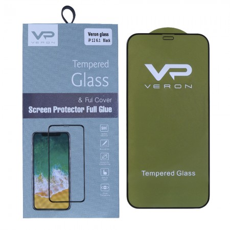 Захисне скло Veron Slim Full Cover для iPhone 14 Pro/15, 6.1 дюйма, олеофобне покриття