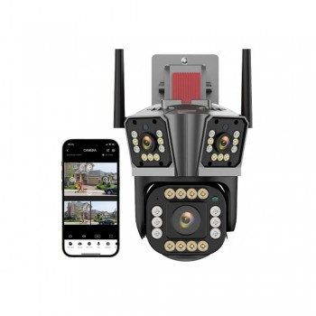 Охоронна поворотна Wi-Fi IP камера Wonsdar PW12-5K з трьома об'єктивами 3,6-6 мм, для домашнього використання