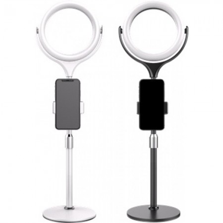 Лампа кільцева комплект LED IOX 26 см F-537A 10" 64 pcs light 3300K - 6000К з кейсом для транспортування, пульт в комплекті, тринога - White