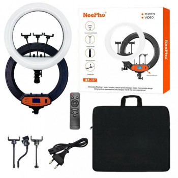 Кільцева LED лампа 46 см Neepho NP-18 з регульованою яскравістю та теплим світлом