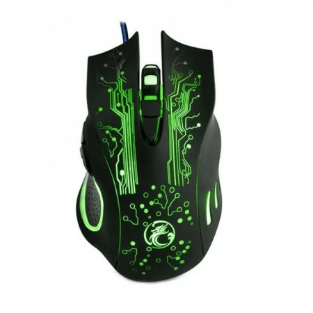 Провідна ігрова миша X9, ABS, 800/1200/1600/2400 DPI, 6 клавіш, автоматична дихаюча LED-лампа