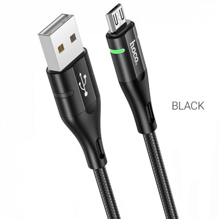 Кабель Hoco U93 Shadow Micro USB, чорний, 2.4A, 1.2 м