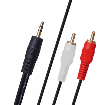 Аудіокабель RCA Veron 3.5mm на 2xRCA, Y-подібний, довжина 1.5 м, стерео Аудіокабель RCA Veron 3.5mm на 2xRCA, Y-подібний, довжина 1.5 м, стерео