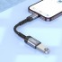 Адаптер перехідник Lightning to USB 2.0 Hoco UA24, металевий сірий, алюмініевий сплав, довжина 165 мм, підтримка передачі даних і зарядки