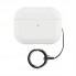 Чехол для AirPods Pro 3 кожаный с кольцом белый