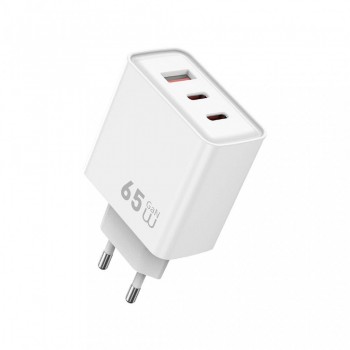 Сетевое зарядное устройство WiWU Wi-G005 65W 2xUSB-C 1xUSB-A GaN