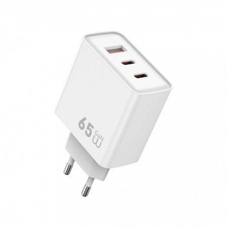 Сетевое зарядное устройство WiWU Wi-G005 65W 2xUSB-C 1xUSB-A GaN