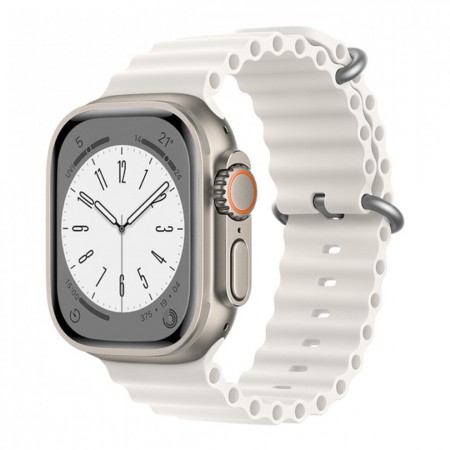 Ремешок для Apple Watch Ocean Band Design 42/44/45/49 мм, белый