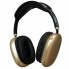 Безпровідні навушники Max Bluetooth, чорні з золотими елементами, висока якість звуку, вбудований мікрофон, тривалий термін служби батареї
