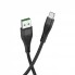 Кабель USB Type-C Hoco U53 Flash 5A, 1.2 м, чорний, швидка зарядка до 5А, нейлонова обплетка, широка сумісність