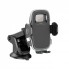 Автомобільний тримач HOCO H15 Fair, чорний, для телефонів 4.5-7 дюймів, обертання на 360°