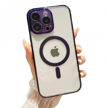 Захисний чохол для iPhone 15 Clear Magnetic TPU+PC, колір Deep Purple