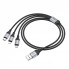 Кабель 3 в 1 Hoco X102 USB-Lightning/MicroUSB/Type-C 1м нейлоновая оплётка 2.4A