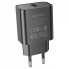 Мережевий зарядний пристрій Borofone BA72A 18W QC3.0 чорний, USB, швидка зарядка