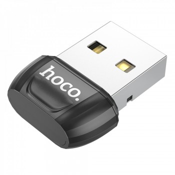 Bluetooth адаптер Hoco UA18 5.0 USB, чорний, подвійний режим, сумісність з Windows та Linux, легкий і компактний.