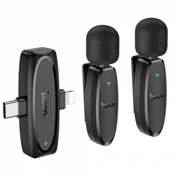 Бездротовий цифровий мікрофон Hoco L15 Dual-mic, для iPhone/Type-C, з шумоподавленням та високою чутливістю