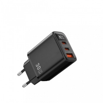 Сетевое зарядное устройство WiWU Wi-G010 30W 2xUSB-C + USB-A быстрая зарядка