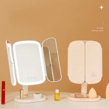 Дзеркало з LED підсвіткою Beaty Mirror QW-M71, 5000 мАг, з збільшенням, сенсорне управління