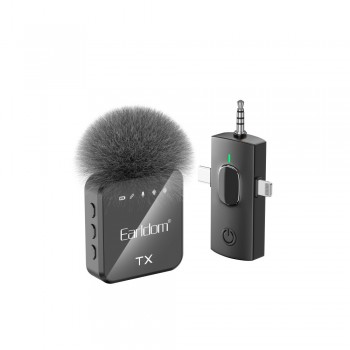 Бездротовий мікрофон Earldom ET-MC12 для телефону, Bluetooth 5.2, Type C/Lightning