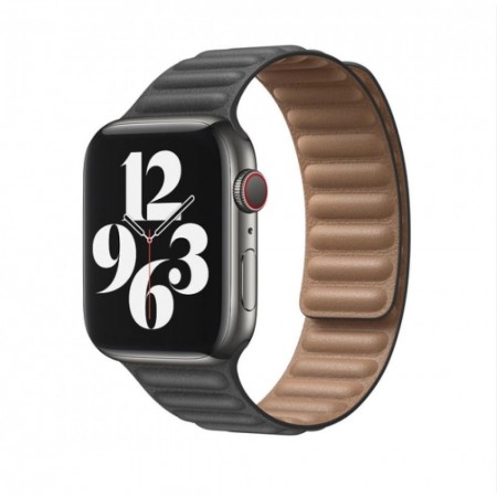Ремешок для часов Leather Link для Apple Watch 38/40/41 мм серый магнитный кожаный