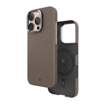 Захисний чохол для iPhone 16 Pro Aramid Armor Case With MagSafe DCC-208, золотий